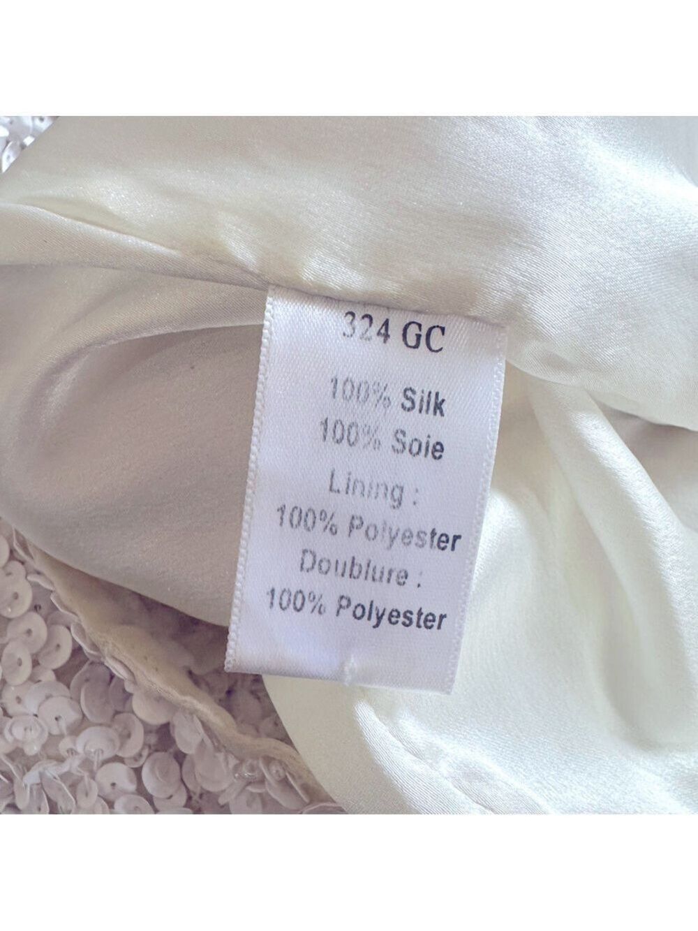 Parker Serena White Sequin Mini Dress Size 4 - Picture 10 of 11